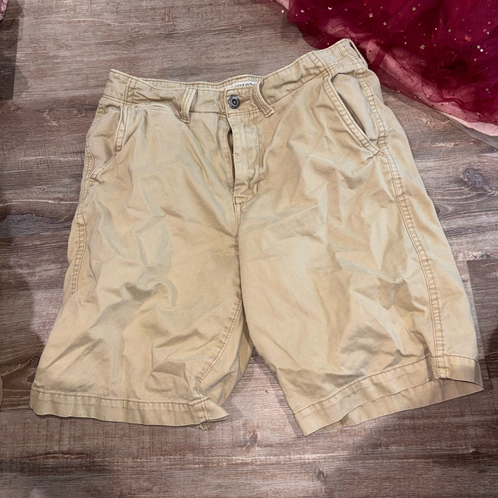 American Eagle Outfitters Tan Flat Front Chino Shorts
